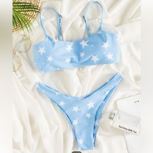 SHEIN Two Piece Blue & White Stars Bikini